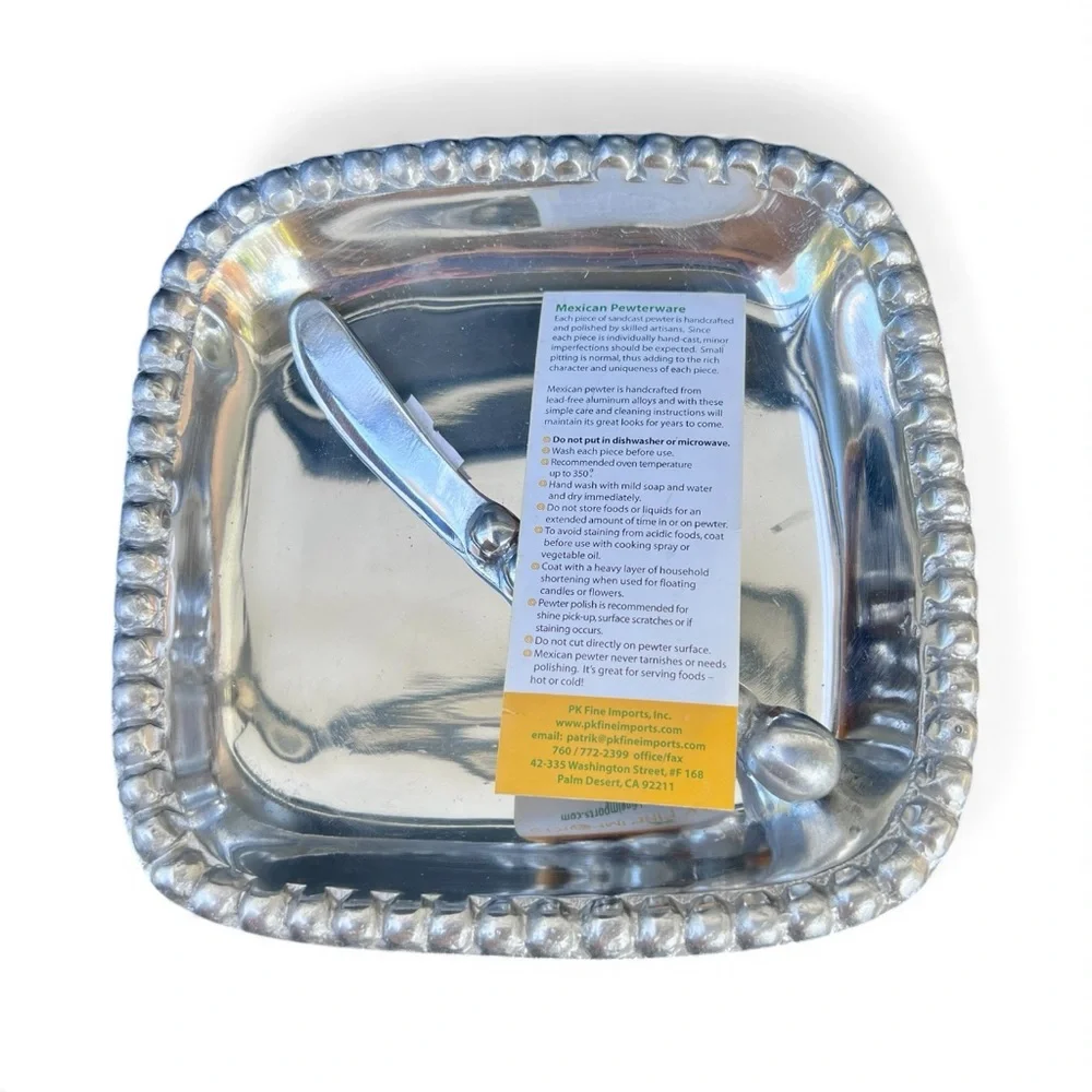 NWT SET Cheese Knife & Tray Cast Aluminum, 7.5